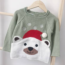 Осенне-зимний детский свитер с ручной вышивкой; Рождественские свитера для маленьких мальчиков и девочек; Повседневный детский пуловер; свитера с героями мультфильмов 2024 - купить недорого