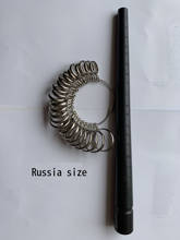 Rússia tamanho do anel mandril vara dedo calibre anel sizer ferramenta de medição jóias russa anel escala 2024 - compre barato