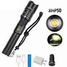 Lanterna led xhp70 xhp50 d2, com zoom, super clara, recarregável por usb, edc, 18650, bateria, acampamento, lâmpada de mão, luz 2024 - compre barato