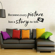 Camera Wall Sticker Quotes Picture Has A Story Vinyl Window Decal Art Mural Living Room Photo Studio Interior Letters Decor M696 2024 - buy cheap