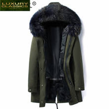 Men Winter Clothes Jacket 2021 Thick Warm Rabbit Fur Liner Long Parka Hombre Streetwear Jacket + Raccoon Fur Hooded 19006 2024 - buy cheap