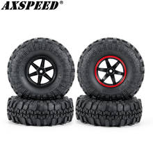 AXSPEED 1.9" Plastic Wheel Hubs with 110mm Rubber Wheel Tires Skin Kit for 1/10 Axial SCX10 II 90046 D90 D110 RC Crawler Parts 2024 - buy cheap