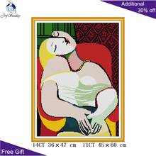 Joy Sunday Picasso Dream RA363 14CT 11CT Counted and Stamped Home Decor Beauty Needlework Embroidery DIY Cross Stitch kits 2024 - buy cheap