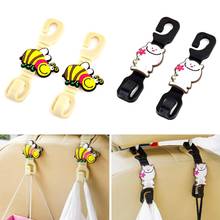 2Pcs/Set Car Accessories Auto Clip Cute and portable Car Hanger Bag Hook Holder Back Seat Headrest Fastener Cartoon hook 2024 - buy cheap