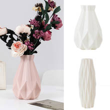 Ваза для цветов ваза для украшения интерьера из пластика, белая, имитация керамики, цветочный горшок, корзина для цветов, нордические декоративные вазы для цветов 2024 - купить недорого