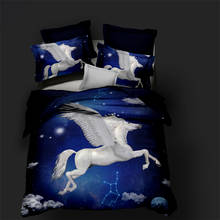 Juego de ropa de cama con funda nórdica 3D, juego de fundas de almohada de 180x210, 200x200, 228x228cm, Animal, caballo, blanco, disponible 2024 - compra barato