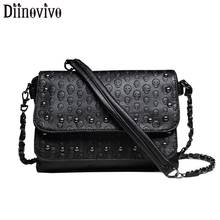 DIINOVIVO-Bolso cruzado con diseño de calavera para mujer, bandolera pequeña con remaches, de cuero, WHDV1282 2024 - compra barato