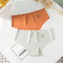 Women Ice Silk Panties Seamless Briefs Soft Underwear Mid Waist Underpants Comfort Lingerie Sexy Thong XL Female Intimates #F 2024 - buy cheap