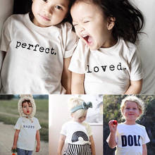 Kids T-shirt For Girls Toddler Infant Boys Summer Clothes Short Sleeve Cotton Tops Tees Fashion Letter Printed White T Shirts 2024 - buy cheap