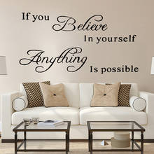 Pegatinas de pared familiares para decoración del hogar, calcomanías con frase if you believe in yourself, para Mural, sala de estar 2024 - compra barato