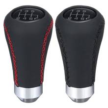 Universal 6 Speed Car Gear Shift Knob Manual Shifter Lever Stick Red Black Stitche PU Leather 2024 - buy cheap