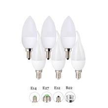 Bombilla LED regulable para candelabro, luz de 3W, E14, E27, E12, B22, SMD2835, blanco cálido, blanco frío, AC220V 2024 - compra barato