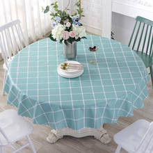 Toalha de mesa xadrez de pvc, toalha redonda à prova d'água, para festa de casamento, toalha para cornija e cozinha 2024 - compre barato