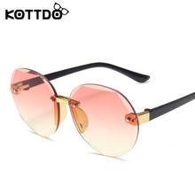 KOTTDO-gafas de sol redondas para niños y niñas, lentes de sol de lujo multicolor, con degradado, Retro, Vintage, Uv400 2024 - compra barato
