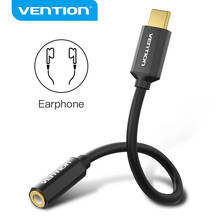 Адаптер Vention Type C-3,5 мм USB C-Jack для наушников, аудио кабель, наушники Adaptador для Huawei P40 Xiaomi Samsung Type C 3,5 2024 - купить недорого
