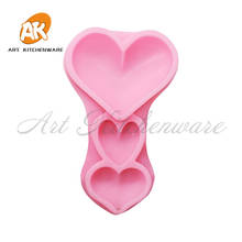 Molde de silicona con forma de corazón para decoración de tartas, herramienta para hornear, Fondant, jabón, Día de San Valentín, 3 uds. 2024 - compra barato