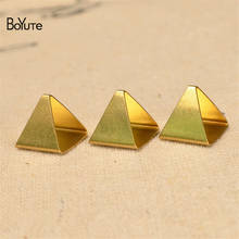 BoYuTe (100 Pieces/Lot) 12*12*11MM Metal Brass Triangle Tube Diy Jewelry Accessories Handmade Materials 2024 - buy cheap