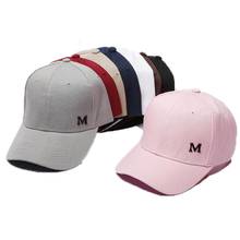 Мужские Бейсбольные кепки, летние, унисекс, одноцветные, буквы M, простые, изогнутые, солнцезащитный козырек, хип-хоп кепки, женские регулируемые кепки 2024 - купить недорого