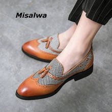 Misalwa Pretty Fashion Men Oxford Shoes Big Size 38-48 Semi-formal Men's Dress Shoes Red Brown Wedding Party Menswear Shoes CHIC 2024 - buy cheap