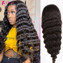 Malaysian Loose Deep Wave Wig 13x6 Lace Front Human Hair Wigs For Black Women 250 Density Remy Curly Lace Closure Wig 2024 - buy cheap