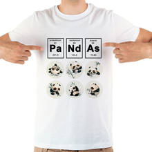 elements periodic table cute PANDA funny t-shirt men new white casual homme TShirt cool hipster unisex streetwear t shirt 2024 - buy cheap