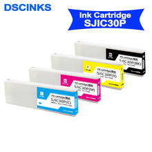 DSCINKS SJIC30P BK C M Y 100% совместимый чернильный картридж с 300 мл пигментными чернилами для принтера Epson C7500G C7500GE с чипом Europe 2024 - купить недорого