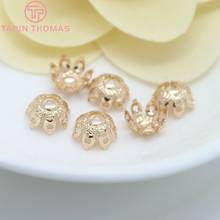 10PCS 9.5MM 24K Champagne Gold Color Plated Brass Beads Caps High Quality Diy Jewelry Accessories 2024 - buy cheap