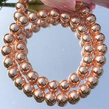 Hematita de piedra Natural de oro rosa para fabricación de joyas, joyería, accesorios de pulsera DIY de 4/6/8/10mm 2024 - compra barato