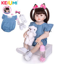 KEIUMI 23 Inch New Style Princess Reborn Baby Dolls Lifelike Full Silicone Body Reborn Bebe Toys For Children Birthday Surprise 2024 - buy cheap