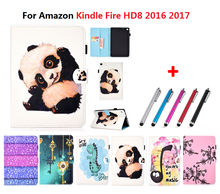 Capa estilizada para tablet, 8 polegadas, para amazon kindle fire hd8 2017 2016, capa para kindle hd 8 2024 - compre barato