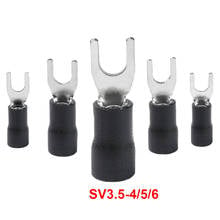 500pcs/bag SV3.5-4/5/6 Insulated Spade Terminal Block Connector Electrical Furcate Lug Crimp Cable Wire Forked End Insulation 2024 - buy cheap