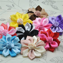5pcs Big Ribbon Flowers W/rose W/rose leaf Appliques Wedding Deco Craft B266 2024 - buy cheap