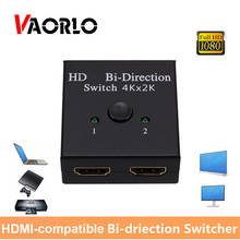 Interruptor HDMI 4K, 2 puertos bidireccionales 1x2/2x1, divisor de conmutador Compatible con HDMI Ultra HD 4K 1080P HDR HDCP para PS4 PC 2024 - compra barato