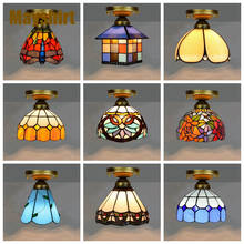 Tiffany Stained Glass Led Ceiling Lights Vintage Retro Baroque Mediterranean Turkish Ceiling Lamps Corridor Stairs Lamp Lighting 2024 - buy cheap