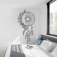 Adesivo de parede removível vinil coletor de sonhos, adesivo criativo de flores bonitas para decoração de quarto sala de estar e casa 2024 - compre barato