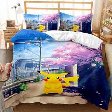 Bonito amarelo conjunto de cama queen size para crianças dos desenhos animados capa edredão 150 conjunto 3d colcha kawaii roupas meninas têxteis para casa 2024 - compre barato