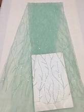 Высококачественная нигерийская Свадебная кружевная ткань 3D, новейшие Африканские кружева 2021, французская сетчатая кружевная ткань с блестками для платья CD21811 2024 - купить недорого