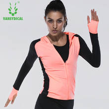 Vansydical Gym Yoga Shirts Long Sleeve Women Running Sports Hoodies Quick Dry Sportswear Fitness Workout Training Sweatshirts 2024 - buy cheap