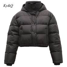 2021 Autumn Winter New Trend Women Black Short Coats Female Warm Hooded Jackets Streetwear Long Sleeved Zipper Button Outwear 2024 - buy cheap