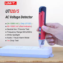 Unidad UT12D/UT12S AC Detector de voltaje sin contacto bolígrafo probador Sensor eléctrico medidor de voltaje lápiz de prueba de corriente A 24V/90V ~ 1000V 2024 - compra barato