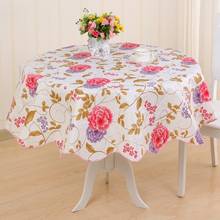 Round Tablecloth Plastic Oil Proof Waterproof Romantic Florals Printed Lace Table Cover Wedding DecorationTable Clothes 2024 - buy cheap
