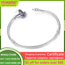 Cadena de serpiente de plata de ley 100% para mujer, brazalete con abalorio artesanal, joyería de plata 925, con certificado, AHB925 2024 - compra barato