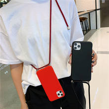 crossbody strap candy phone case for Huawei Nova 6 5G 6SE Nova 5 5i pro 4 3i Y6 pro 2019 matte soft silicone lanyard case cover 2024 - buy cheap
