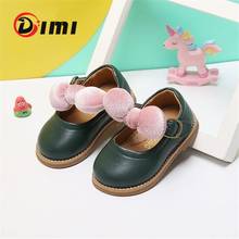DIMI 2020 Осенняя обувь из натуральной кожи для маленьких девочек; Модная кожаная обувь принцессы с милым бантом; Нескользящая обувь для малышей 2024 - купить недорого