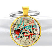 Llaveros clásicos con colgante de mapa de Nueva York para hombres y mujeres 2024 - compra barato