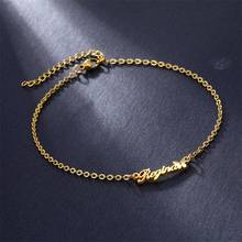 Custom Name Anklet Gold Stainless Steel Personalized Ankle Butterfly Bracelet Leg Chain Ankle Handmade Initial Anklet Jewelry 2024 - buy cheap