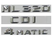 Chrome 3D Font Trunk Badge Emblems for Mercedes Benz W164 W166 ML320 CDI 4MATIC 2024 - buy cheap