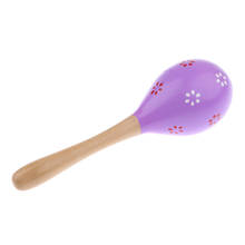 1x Maraca de madera colorida, agitador de mano grande para niños, juguetes musicales de 20cm 2024 - compra barato