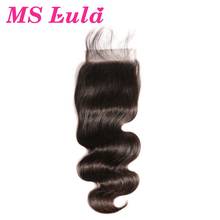 MS Lula-extensiones de pelo brasileñas Remy, accesorio capilar de Color Natural, prearrancado, transparente, 5x5, 14-22 pulgadas 2024 - compra barato