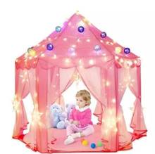 Для детей для ношения в помещении, Принцесса Палатка для игр в форме замка Портативный весело шестиугольник большой игровой домик Игрушки для девочек 2024 - купить недорого